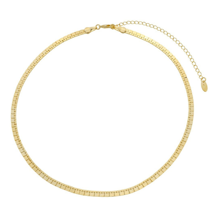 Choker Malha Anielle Folheada a Ouro 18k