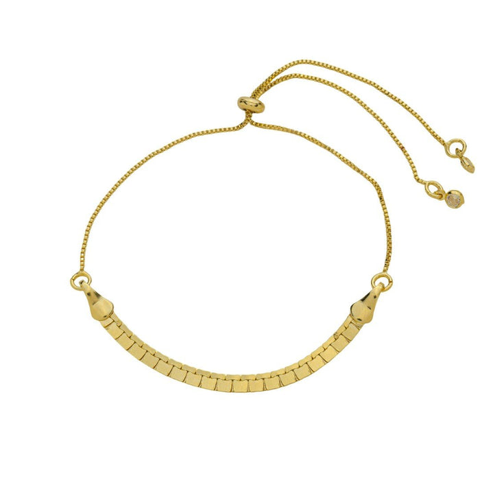 Pulseira Ajustável Malha Anielle Folheada a Ouro 18k