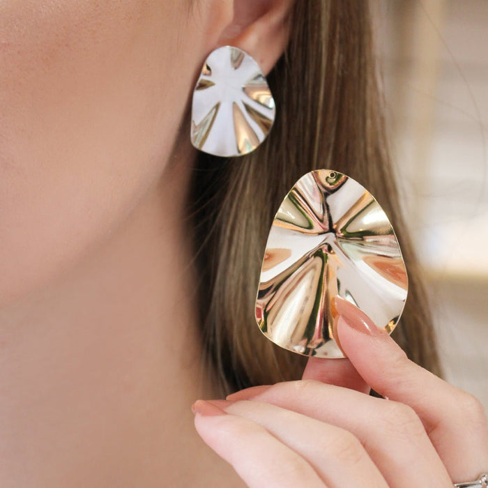 Brinco Matelado Susana Folheado a Ouro Folheado em Ródio Branco