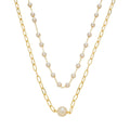 Choker Duas Voltas Melinda Elos Pérolas Folheada a Ouro 18k