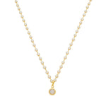 Colar Pérolas Júlia Ponto de Luz Zircônia Folheado a Ouro 18k