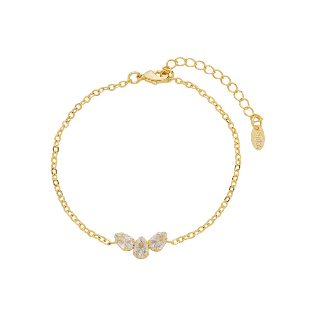 Pulseira Gota Amélia Zircônia Folheada a Ouro 18k