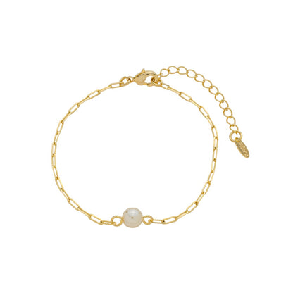 Pulseira Elos Fabi Pérola Folheada a Ouro 18k