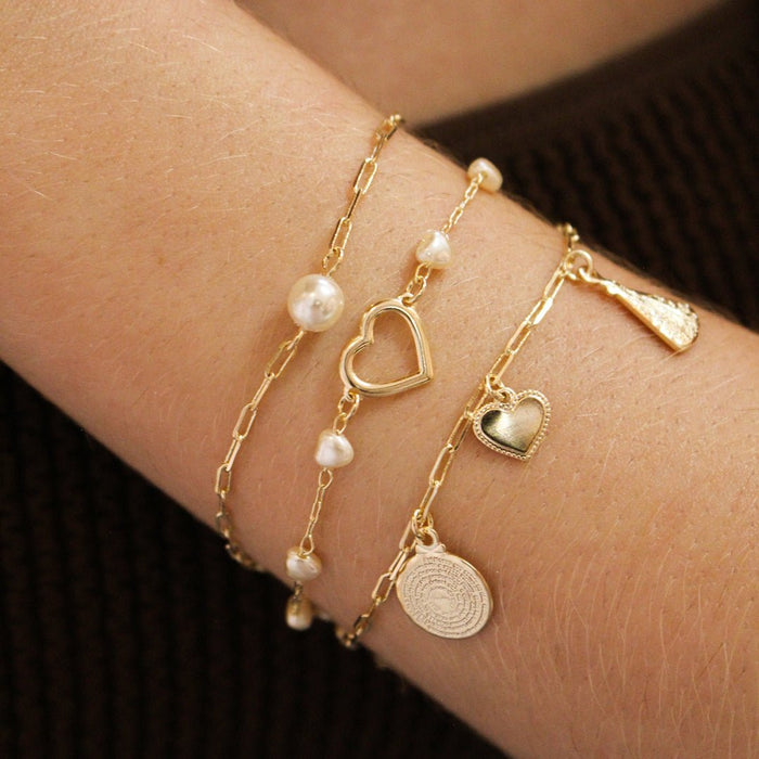 Pulseira Elos Fabi Pérola Folheada a Ouro 18k