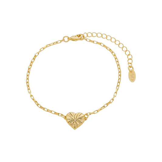 Pulseira Espírito Santo Coração Folheado a Ouro 18k