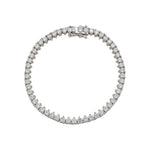 Pulseira Riviera Três Pontas Nat Zircônias Folheado em Ródio Branco