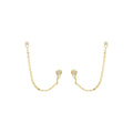 Brinco Ear Line Isabelli Ponto de Luz Zircônia Folheado a Ouro 18k