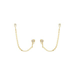 Brinco Ear Line Isabelli Ponto de Luz Zircônia Folheado a Ouro 18k