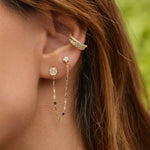 Brinco Ear Line Isabelli Ponto de Luz Zircônia Folheado a Ouro 18k