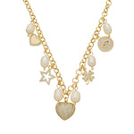 Colar Vitória Pérola Coração Estrela Trevo Olho Grego Zircônia Folheado a Ouro 18k