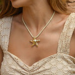 Colar Corda Nude Fiorella Pingente Estrela do Mar Folheado a Ouro 18k