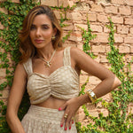 Colar Corda Nude Fiorella Pingente Estrela do Mar Folheado a Ouro 18k