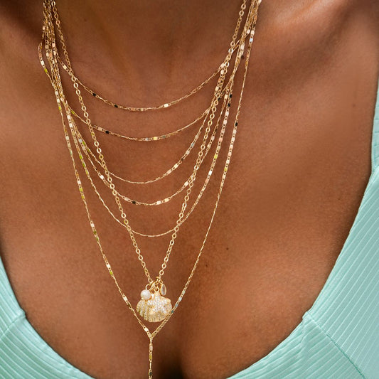 Colar Penca Bree Pérola Zircônias Folheado a Ouro 18k