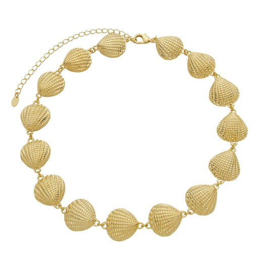 Colar Concha Malu Texturizado Folheado a Ouro 18k