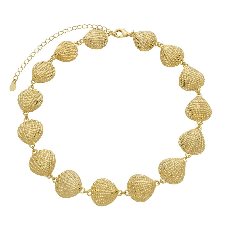Colar Concha Malu Texturizado Folheado a Ouro 18k
