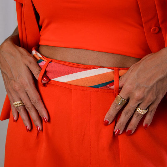 Lenço de Seda Maitê Floral Rosa