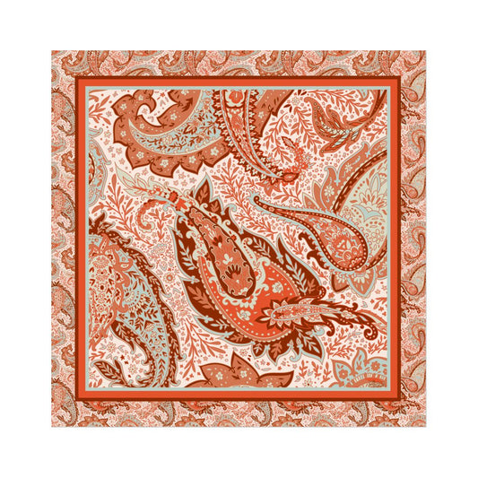 Lenço de Seda Maitê Paisley Marrom