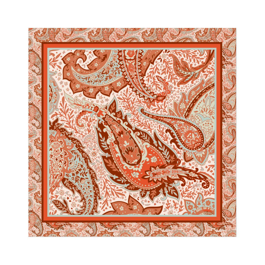 Lenço de Seda Maitê Paisley Marrom