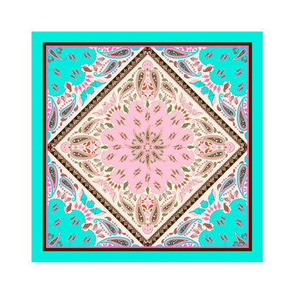 Lenço de Seda Maitê Paisley Turquesa