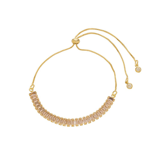 Pulseira Rivera Taylor Zircônia Rosa Folheada à Ouro 18k