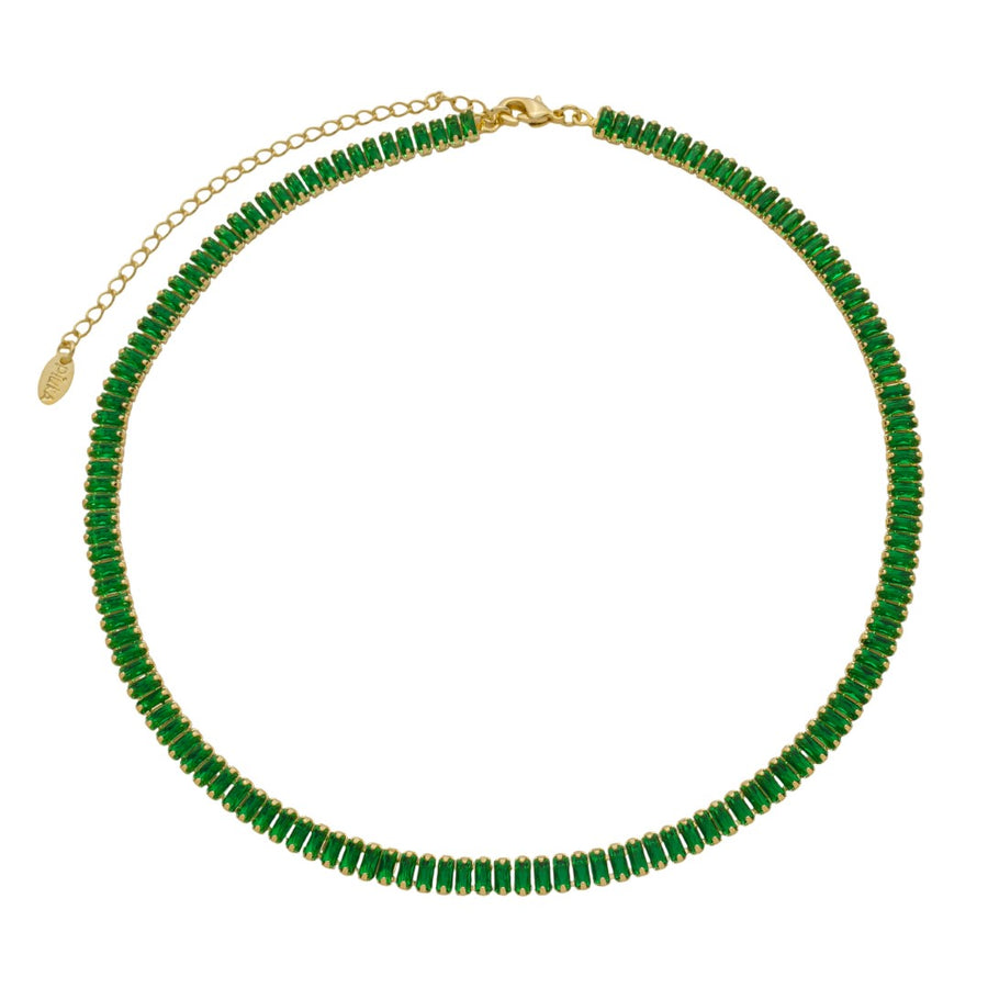Choker Riveira Taylor Zircônias Esmeralda Folheada a Ouro 18k