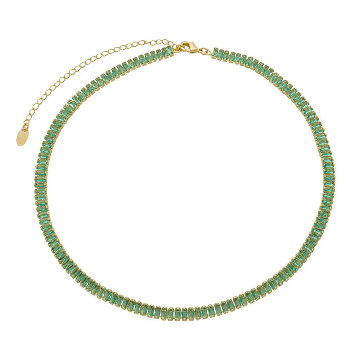 Choker Riveira Taylor Zircônias Turmalina Folheada a Ouro 18k