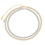 Kit Choker Riviera Chiara Zircônias Folheada a Ouro e Folheada em Ródio Branco