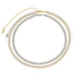 Kit Choker Riviera Chiara Zircônias Folheada a Ouro e Folheada em Ródio Branco - Piuka