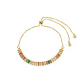 Pulseira Ajustável Taylor P Zircônias Coloridas Folheada a Ouro 18k