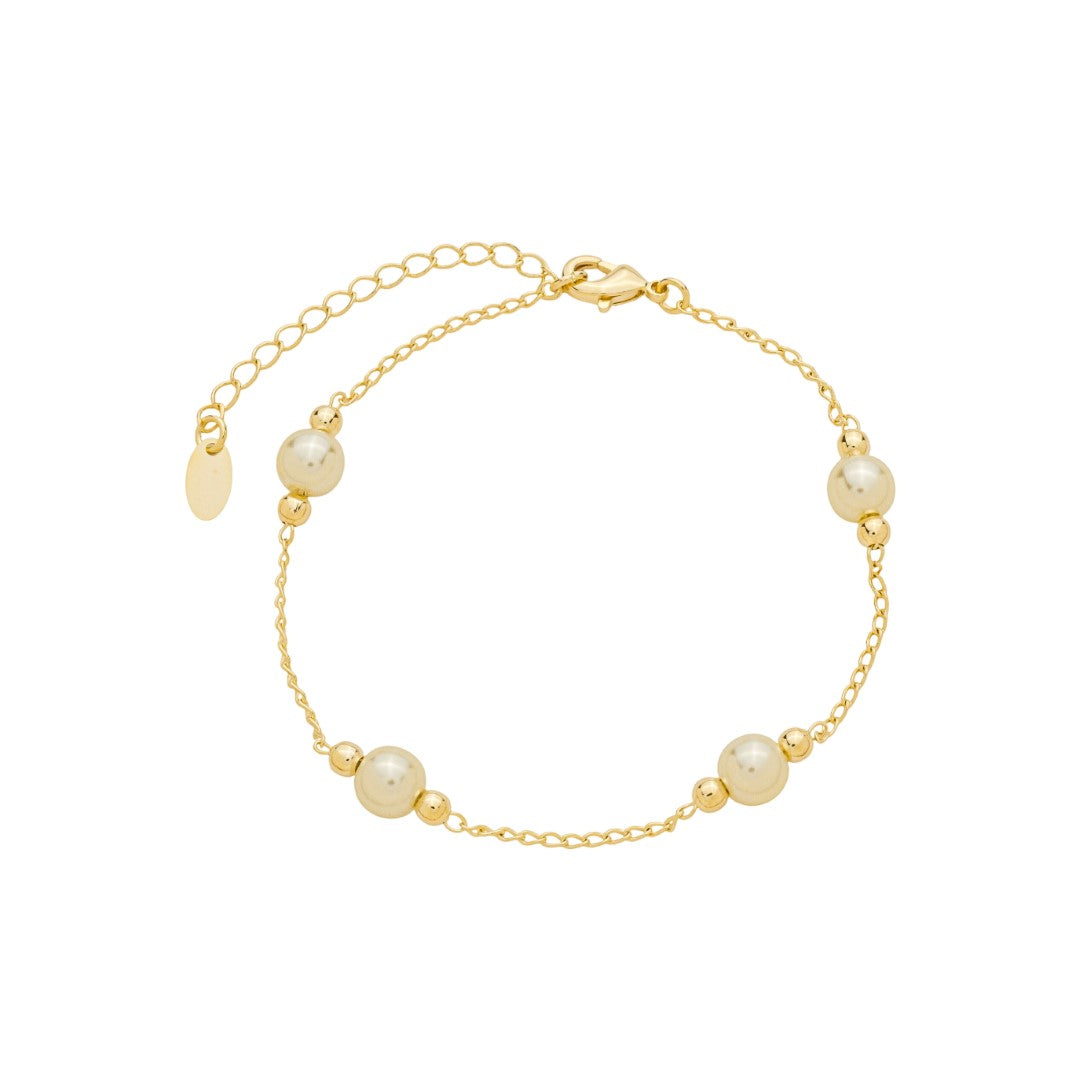 Pulseira Pérolas Cíntia Folheado a Ouro 18k