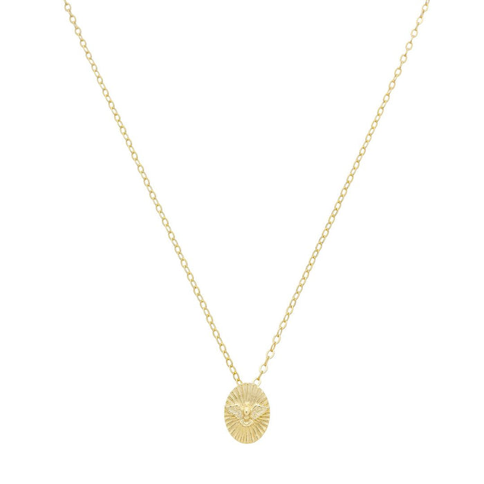 Colar Mini Medalha Espírito Santo Folheado à Ouro 18k