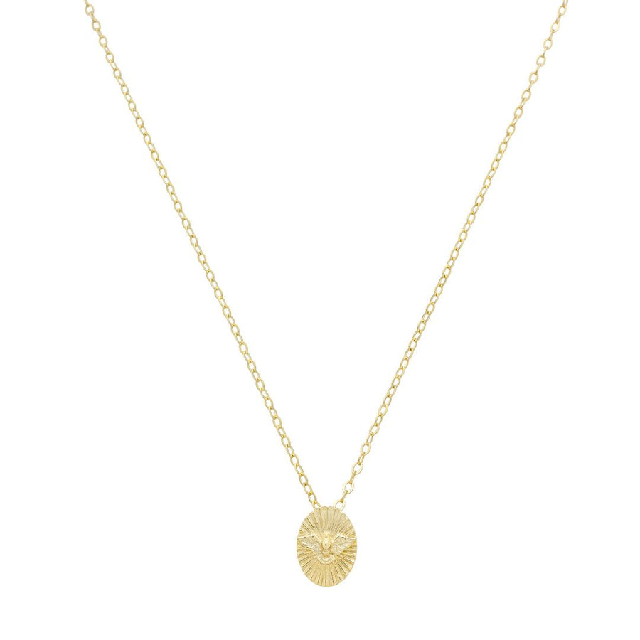 Colar Mini Medalha Espírito Santo Folheado à Ouro 18k