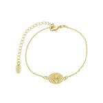 Pulseira Mini Medalha Espírito Santo Folheado a Ouro 18k
