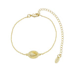 Pulseira Mini Medalha Nossa Senhora Aparecida Folheado a Ouro 18k