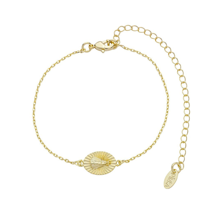Pulseira Mini Medalha Nossa Senhora Aparecida Folheado a Ouro 18k