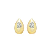 Brinco Gota Elisa Zircônias Folheado a Ouro 18k e Folheado em Ródio Branco
