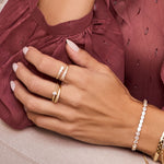 Anel Cléo Zircônias Folheado a Ouro 18k