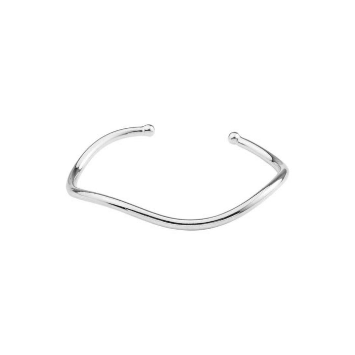 Bracelete Orgânico Stella Folheado em Ródio Branco