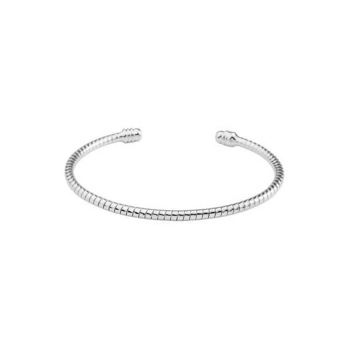 Bracelete Malu Folheado em Ródio Branco