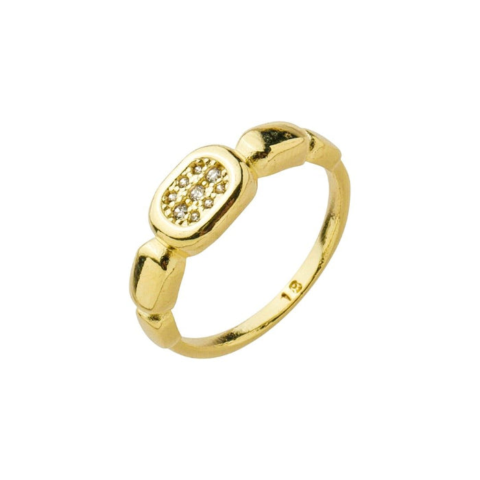 Anel Patricia Zircônias Folheado a Ouro 18k