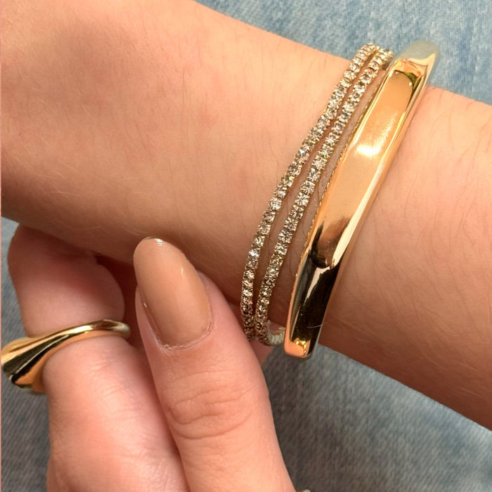 Bracelete Geométrico Lara Folheado a Ouro 18k