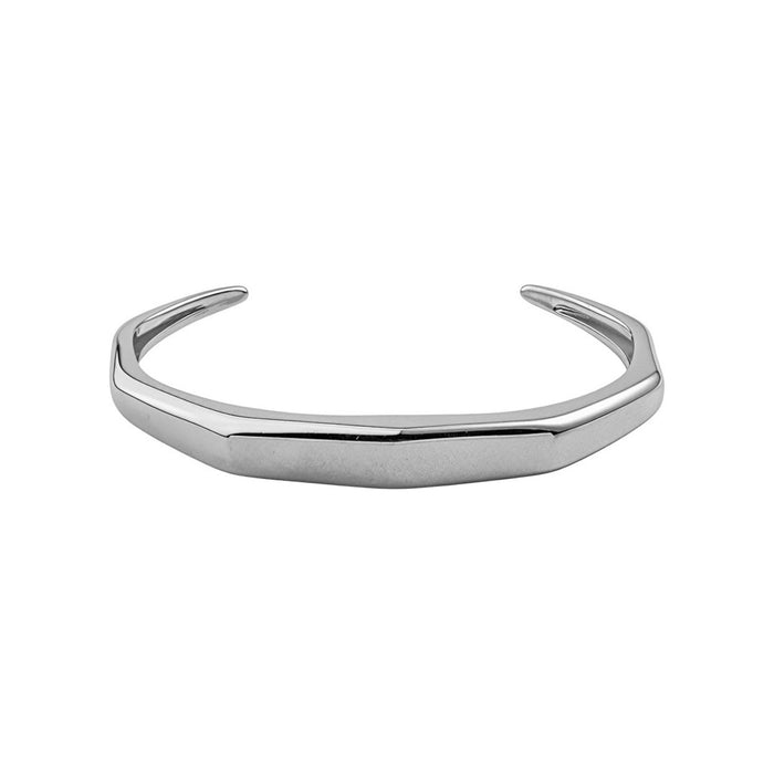 Bracelete Geométrico Lara Folheado em Ródio Branco