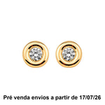 Brinco Botão Fernanda Zircônia Folheado a Ouro 18k