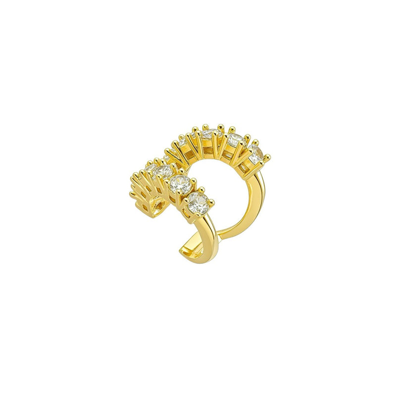 Piercing de Encaixe Duplo Duda Zircônias Folheado a Ouro 18k