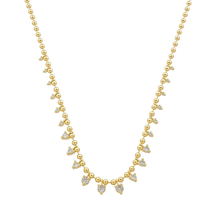 Colar Bolinhas Isadora Zircônias Folheado a Ouro 18k