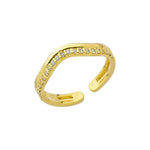 Anel Orgânico Celeste Zircônias Folheado a Ouro 18k