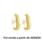 Brinco Ear Hook Rebeca Zircônias Folheado a Ouro 18k