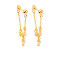 Brinco Luna Fio Pérolas Folheado a Ouro 18k