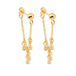 Brinco Luna Fio Pérolas Folheado a Ouro 18k