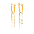 Brinco Isis Fios de Pérolas Folheado a Ouro 18k